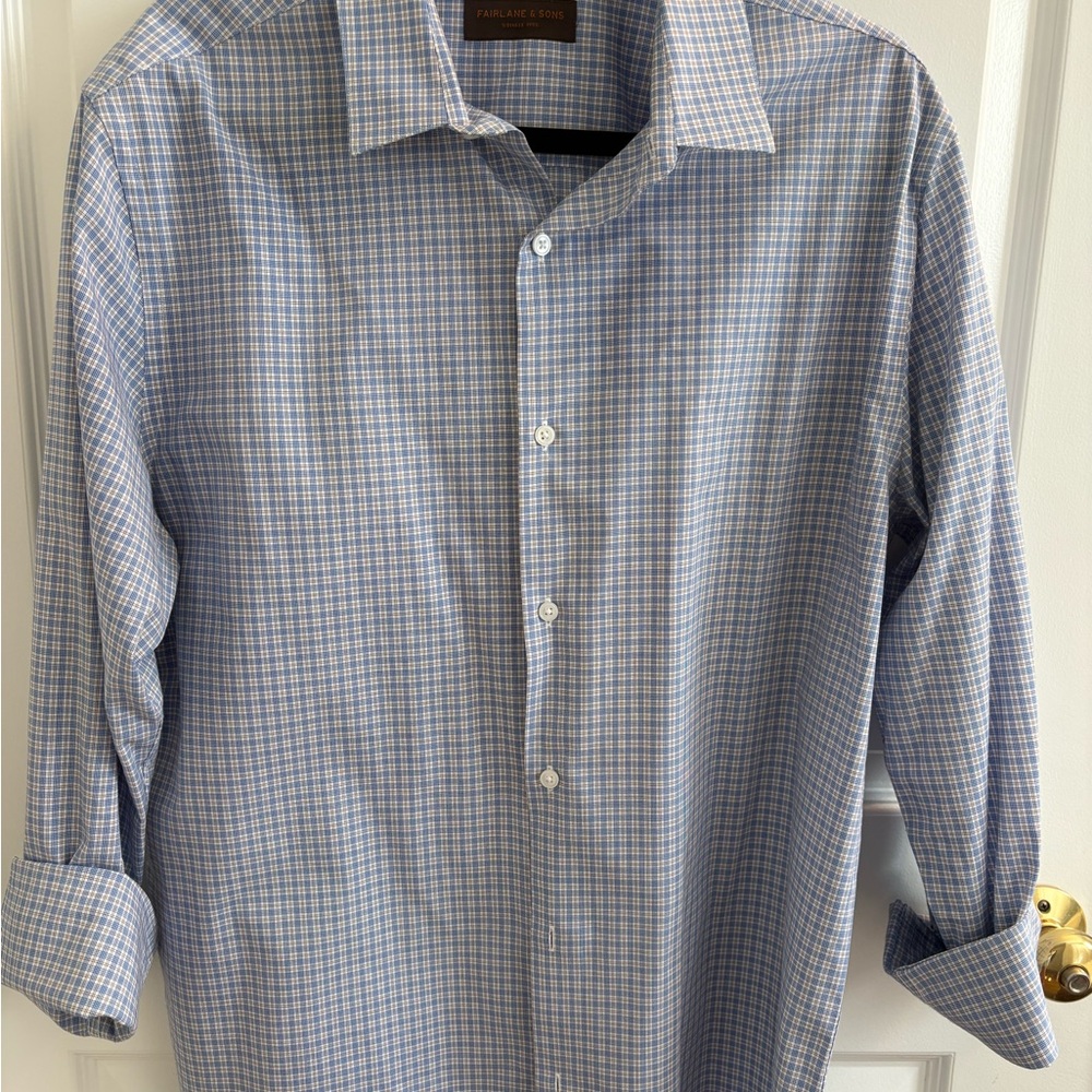 Fairlane & Sons Wrinkle Free Plaid Button Down XL